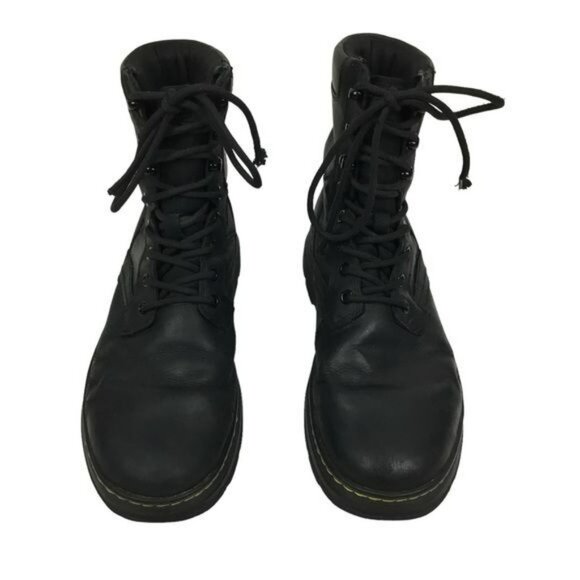 Dr. Martens AirWair Black Leather Combat Boots Lace-Up Size 8 Mens 9 Womens main image 11
